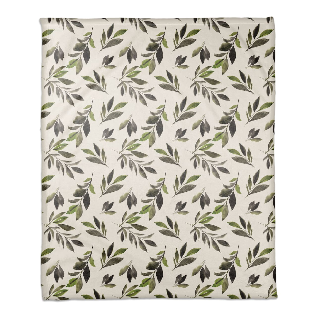 Watercolor Leaves Pattern 50" x 60" Coral Fleece Blanket